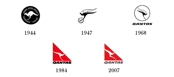 Evoluzione logo Qantas