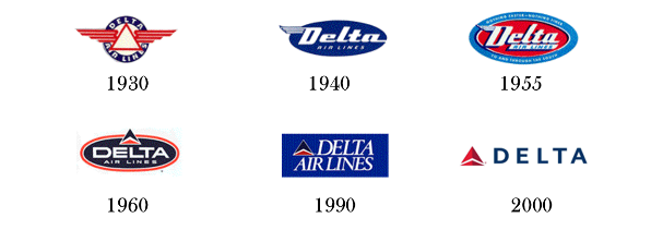 Evolución logo Delta